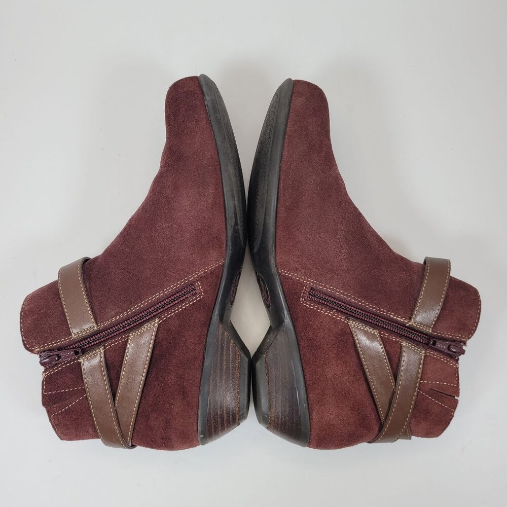 Comfortiva Women's Burgundy Ankle Zip Leather Boots 8351622 US Size 7.5W - Picture 6 of 8